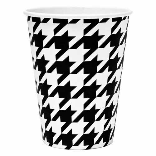 Rakuten - 千鳥格子 12oz ペーパーカップ 8個セット 紙コップ Houndstooth ホームパーティー バースデー アウトドア キャンプ バーベキュー BBQ