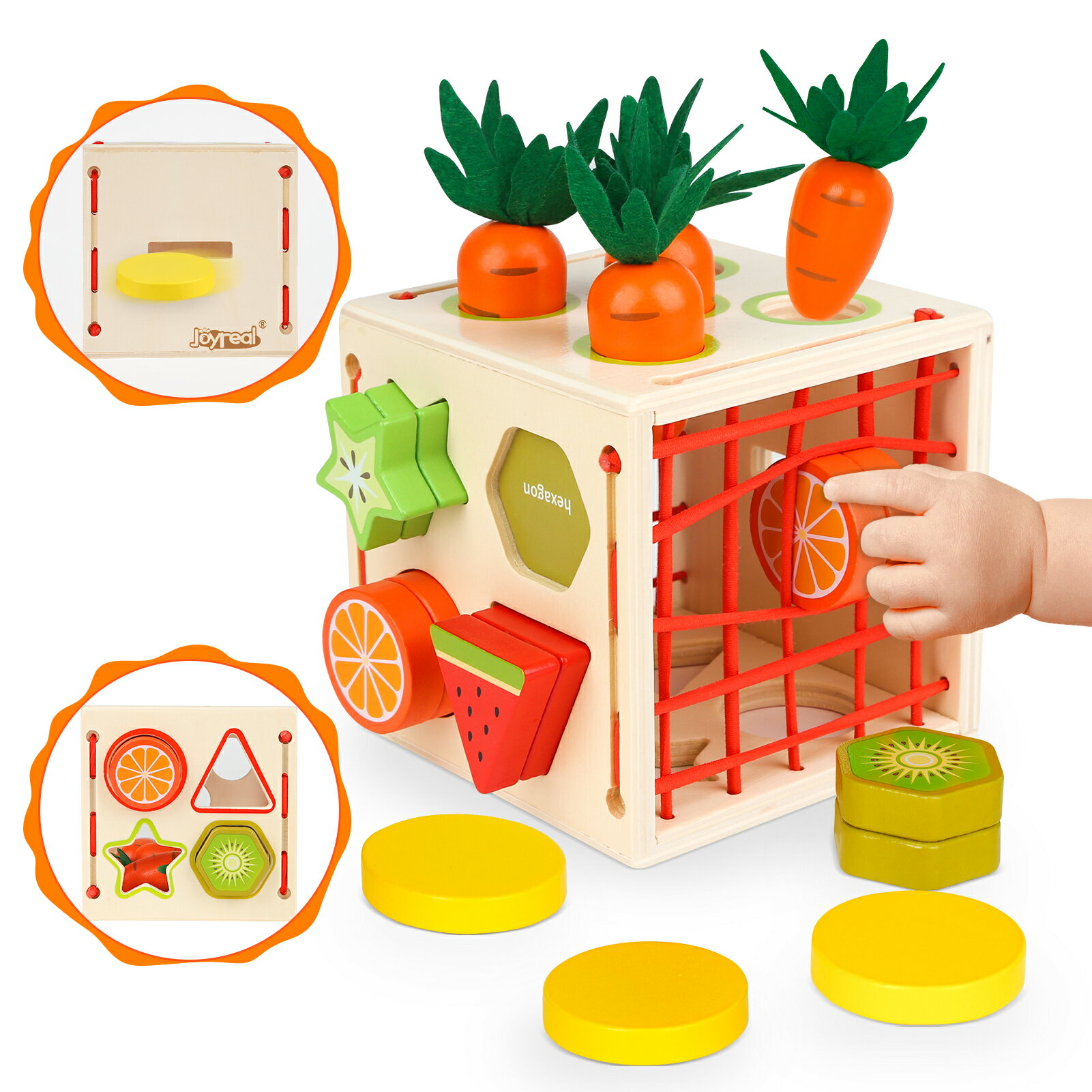 【食品衛生法試験合格】5in1 アクティビティキューブ 1歳 知育玩具 モンテッソーリ 木のおもちゃ 知育ボックス 型はめ パズル ルーピング 形状認識 指先トレーニング 0歳 1歳 2歳 出産お祝い 入園お祝い 誕生日プレゼント 赤ちゃん 男の子 女の子 知育おもちゃ