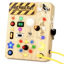 【スーパーSALE特価】Joyreal モンテッソーリ ビジーボード - LED 知育玩具 1 2 3歳誕生日プレゼント 玩具 男の子 女の子 木のおもちゃ 赤...