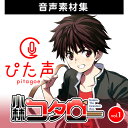 「ぴた声」は、商用利用及び業務利用可能な非圧縮Wave形式の音声素材集です。様々なセリフを収録しており、実況系動画をはじめゲームやビジネス動画など、いろいろなシーンにぴたっと使える音声素材になっております。データの形式は標準的な非圧縮Waveファイルなので、一般的な音声編集ソフトや動画編集ソフトなどでご利用頂けます。「小林コタロー（こばやしこたろー）」はついなちゃんの後輩で厚柿中学一年生の男の子。「ぴた声」は、商用利用及び業務利用可能な非圧縮Wave形式の音声素材集です。