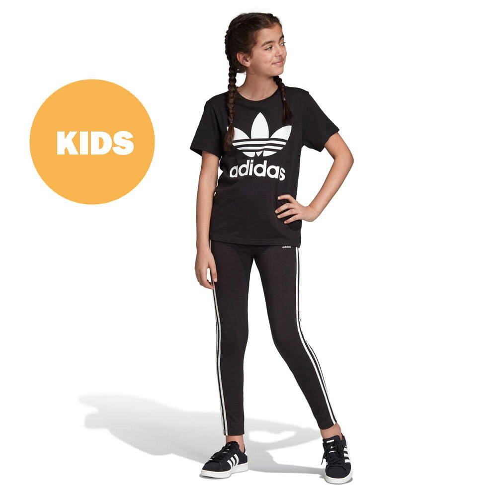 アディダス オリジナルス adidas originals キッズ レギンス タイツ パンツ スリーストライプスレギンス ジャージ レギパン スパッツ ズボン ブランド 子供用 女の子 男の子 三本線 ブラック 黒 3-STRIPES LEGGINGS 130cm 140cm 150cm ED7820