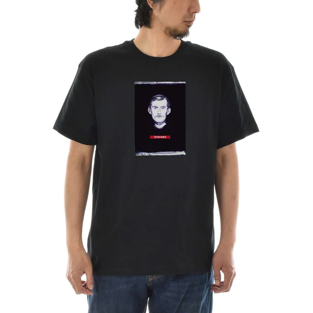 Rakuten - 【半袖 アートTシャツ】ムンク Tシャツ 自画像 エドヴァルド・ムンク ライフ イズ アート 半袖 ショートスリーブ SS S/S メンズ レディース 大きいサイズ ビックサイズ おしゃれ 絵画 名画 ティーシャツ S M L XL XXL ブラック 黒 ブランド【S47_01】