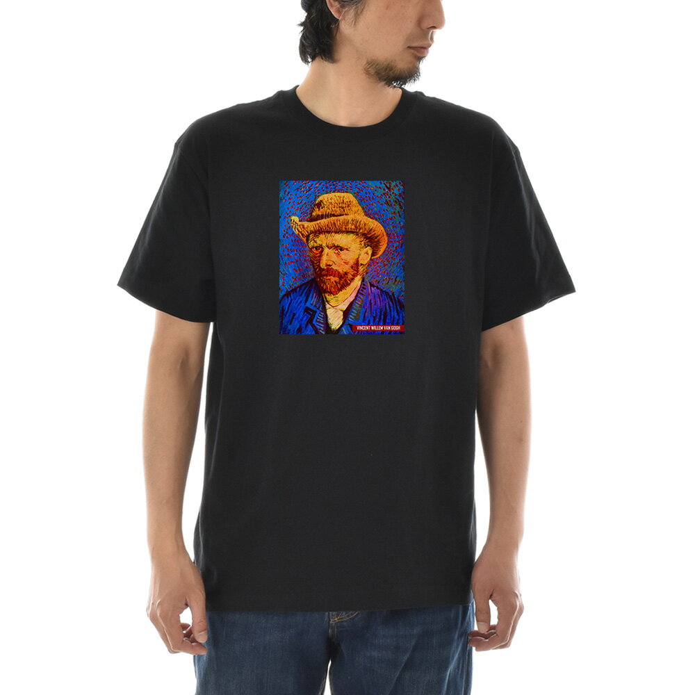 乐天商城 - 【半袖 アートTシャツ】ゴッホ Tシャツ 自画像 1887-88年冬 フィンセント・ファン・ゴッホ ライフ イズ アート 半袖 ショートスリーブ TEE メンズ レディース 大きいサイズ ビックサイズ 絵画 名画 ティーシャツ S M L XL XXL ブラック 黒 ブランド【S47_01】