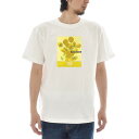 【半袖 アートTシャツ】ゴッホ Tシャツ ひまわり 向日葵 フィンセント・ファン・ゴッホ ライフ イズ アート 半袖 ショートスリーブ TEE メンズ レディース 大きいサイズ ビックサイズ 絵画 名画 ティーシャツ S M L XL XXL ホワイト 白 ブランド【S47_01】