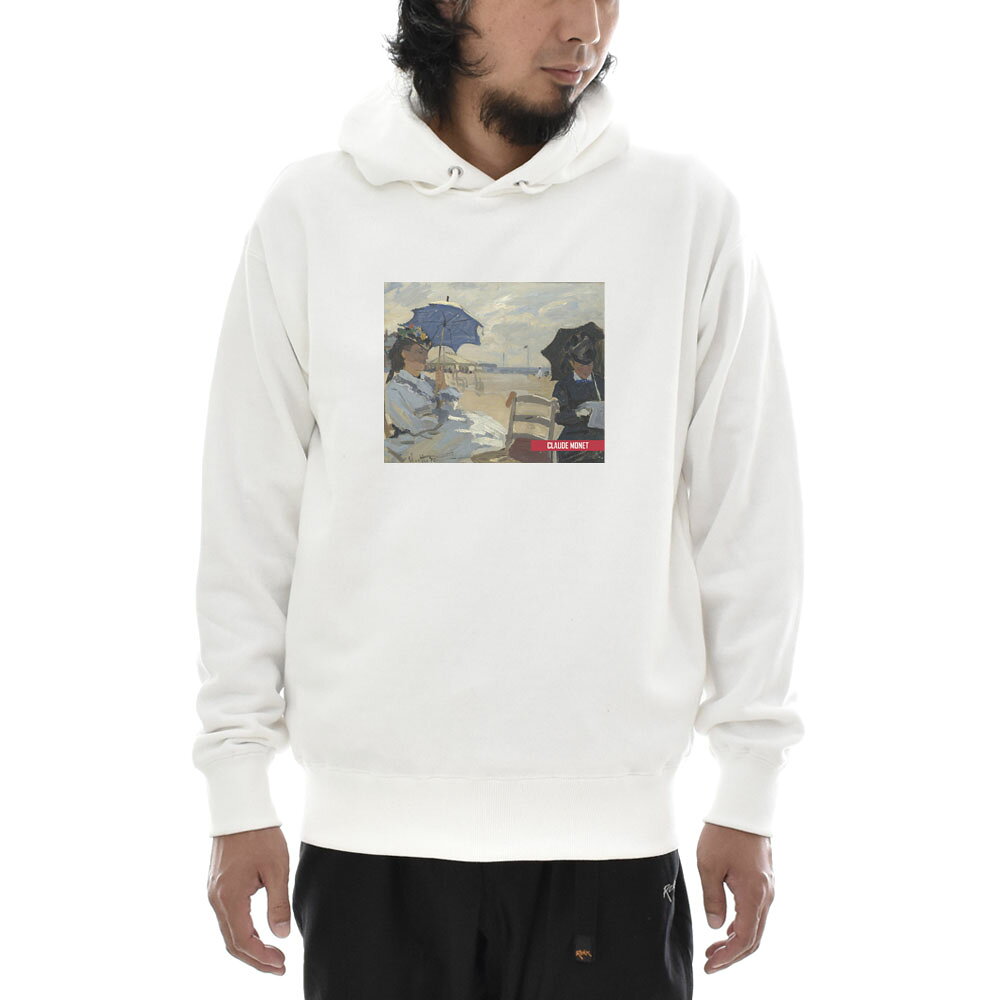 Rakuten - 【アートパーカー】モネ パーカー クロード・モネ トルヴィルの浜辺 Life is ART ライフ イズ アート パーカ メンズ レディース 大きいサイズ ビック ホワイト 白 おしゃれ 絵画 名画 S M L xxl ブランド【S47_01】