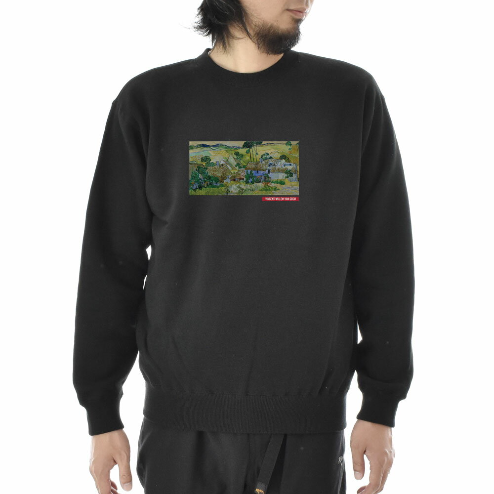 【アートトレーナー】ゴッホ トレーナー 丘沿いのわらぶき屋根の家々 フィンセント・ファン・ゴッホ Li..