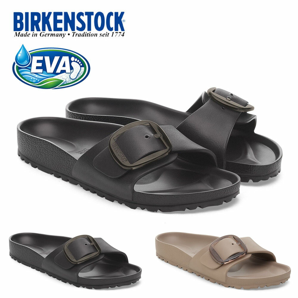乐天商城 - ビルケンシュトック BIRKENSTOCK ビルケン レディース サンダル マドリッド ビッグバックル EVA Madrid Big Buckle EVA 1029635 1030479【レディース 37 24.0cm 38 24.5cm ナロー幅 靴 耐久性 耐水性 軽量 軽い アウトドア キャンプ フェス 黒 ブラック 定番】