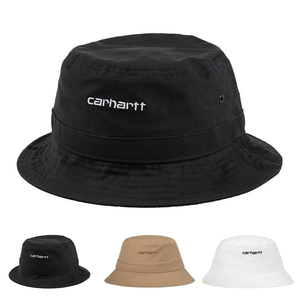 【23%OFFセール】カーハートWIP carhartt WIP バケットハット 4パネルハット スクリプトバケットハット バケハ アドベンチャーハット メンズ レデイース M L XL 男女兼用 コットン ロゴ ブラック 黒 SCRIPT BUCKET HAT I029937 バケハ バケツ レイダース