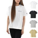 【3%OFFセール】チャンピオン Champion Tシャツ レディース ウィメンズ ショートスリーブTシャツ T-SHIRTS ベーシック Cロゴ 刺繍 シンプル 半袖Tシャツ カジュアル ブラック ホワイト グレー カーキ 定番 無地 ワンポイント CW-S303