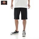 ディッキーズ スケートボーディング Dickies Skateboarding ショートパンツ ルーズフィットウエスト13ショーツ LOOSE FIT WAIST 13 SHORTS DK012982【メンズ レディース 男女兼用】【フレックス ストレッチ TCツイル 黒 ブラック ハーフパンツ 短パン】