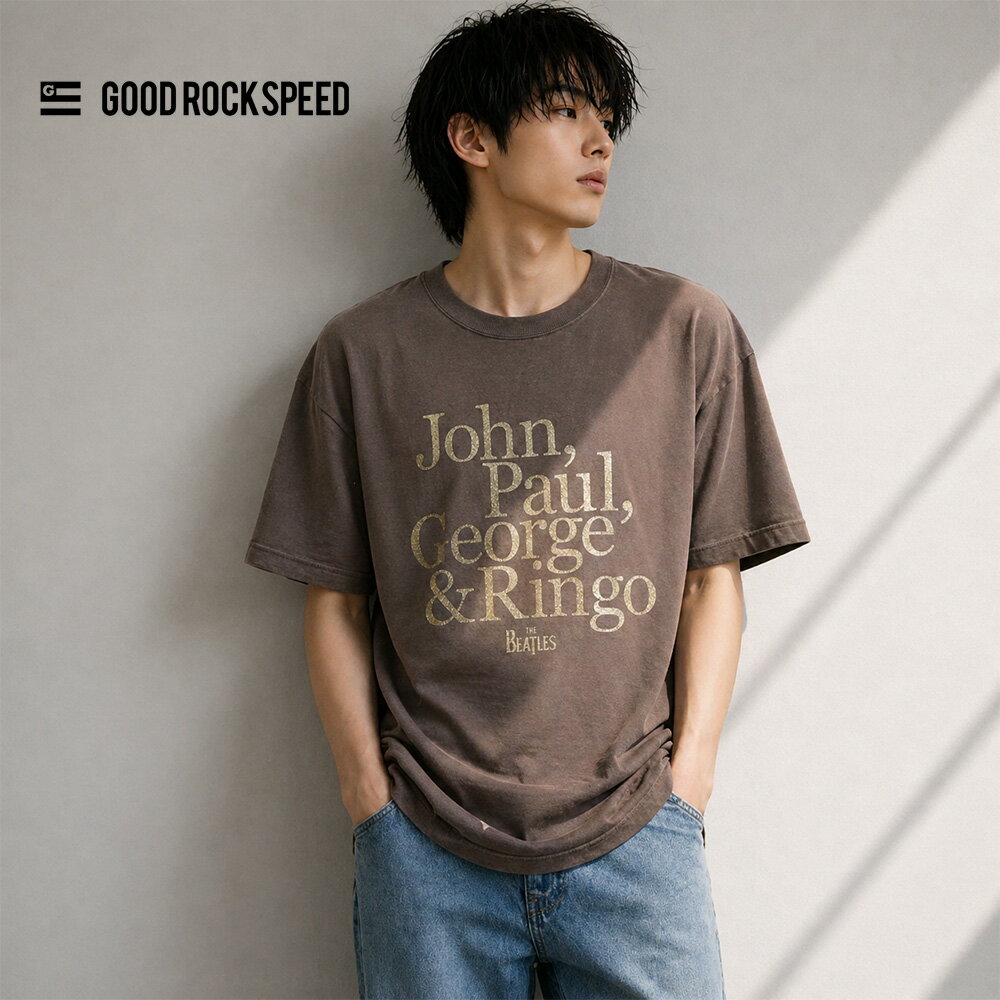 樂天商城 - ヴィンテージ加工 ロックTシャツ ビートルズ グリッタープリント 半袖Tシャツ THE BEATLES GLITTER PRINT T-SHIRT 26BTL001W【ザ ビートルズ Tシャツ バンドT バンT バンドTシャツ ロックT ビンテージ 古着風 グッドロックスピード GOOD ROCK SPEED】