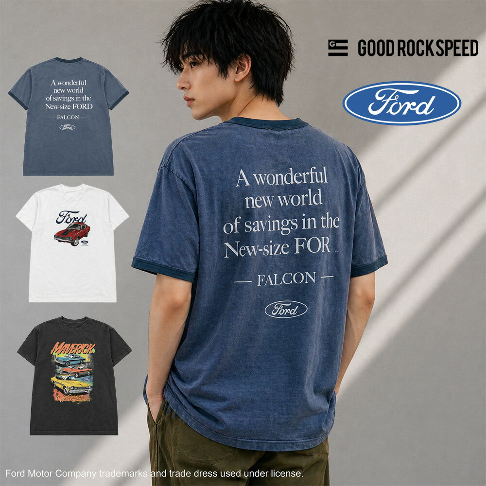 樂天商城 - ヴィンテージ加工 Tシャツ フォード 半袖Tシャツ FORD T-Shirt 26FOD003W 26FOD005W 26FOD006W【車 クラシック ガレージ レーシング モーター カスタム ワークス アメリカン アメカジ プリントTシャツ ビンテージ 古着風 グッドロックスピード GOOD ROCK SPEED】