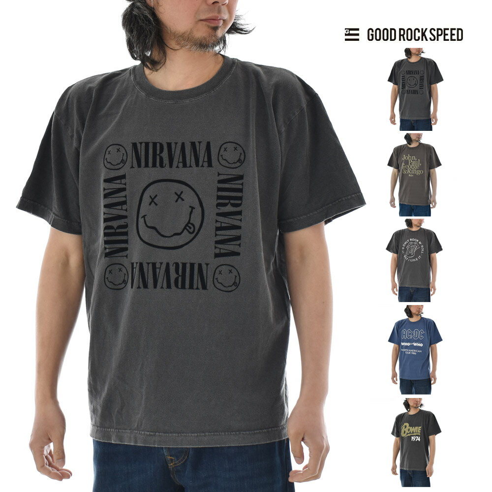 乐天商城 - グッドロックスピード GOOD ROCK SPEED Tシャツ 半袖Tシャツ【メンズ TEE バンドT ニルヴァーナ Tシャツ ニルバーナ NIRVANA ビートルズ BEATLES ローリングストーンズ ROLLING STONES デビッドボウイ DAVID BOWIE ウッドストック WOODSTOCK AC/DC バンドTシャツ ロックT】