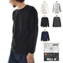 楽天レイダース【今だけ5％OFFセール】HANES ヘインズ 長袖 Tシャツ ビーフィー BEEFY パックT ロンT メンズ レディース ヘヴィーウェイト 肉厚 白T アメリカンボディ TEE ティーシャツ 無地 シンプル コスパ ホワイト 白 ブラック 黒 ネイビー グレー H5186