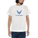 U.S AIR FORCE カレントマーク Tシャツ ジャスト 半袖Tシャツ メンズ レディース ティーシャツ US エアフォース ミリタリー 空軍 軍隊 アメリカ USA 基地 現行マーク カジュアル 大きいサイズ ホワイト【S47_01】