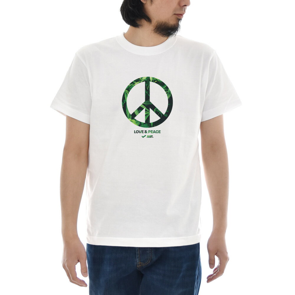 乐天商城 - 大麻 Tシャツ CANNABIS PEACE ジャスト 半袖Tシャツ メンズ レディース 大きいサイズ おしゃれ ティーシャツ ピースマーク 麻 マリファナ カンナビス ガンジャ ウィード 柄 ストリートウェア カジュアル ホワイト【S47_01】
