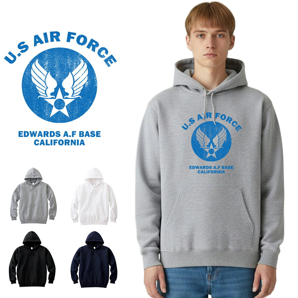 乐天商城 - エアフォース AIR FORCE パーカー パーカ U.S AIR FORCE BASE カスレ長袖 プルオーバー スウェット フーディー トップス メンズ レディース US エアフォース ミリタリー 空軍 軍隊 アメリカ USA 基地 大きいサイズ ビッグサイズ JUST ジャスト 父の日