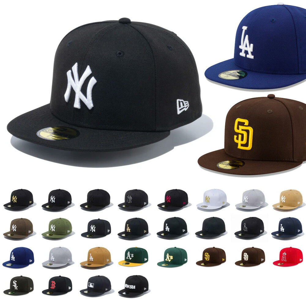 【今だけ最大16%OFFセール】ニューエラ キャップ 59FIFTY newera ニューヨークヤンキース ロサンゼルス ドジャース【メンズ レディース 59FIFTY CAP 5950 LA NY 大谷翔平 帽子 フラットバイザー ストレートキャップ ドジャースキャップ ドジャーズ メジャーリーグ 深め】