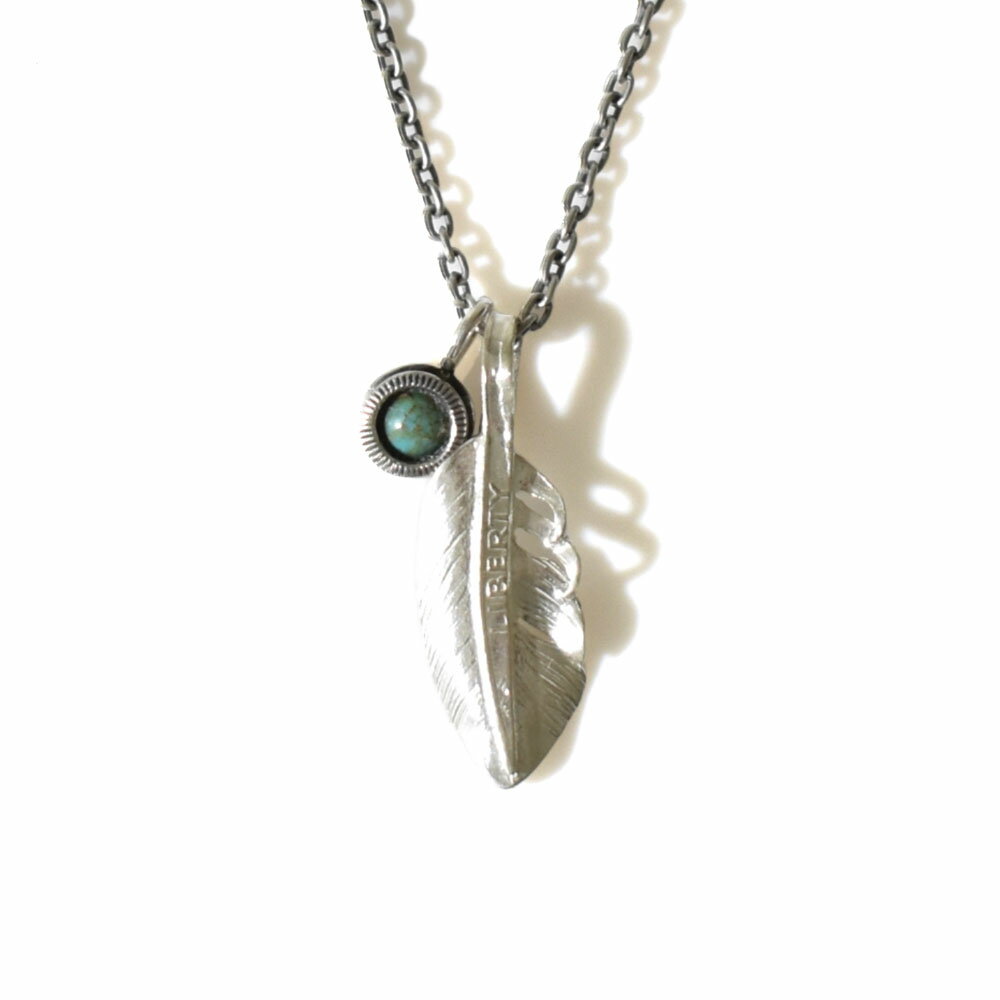 ノースワークス NORTH WORKS フェザーネックレス リバティ—ミニフェザー ホワイトシルバー MINI FEATHER Chain 50cm N-615【メンズ レディース 男女兼用】【フェザー 羽根 インディアンジェリー シルバー925 SILVER925 ターコイズ Turquoise チェーン付き 50cm】
