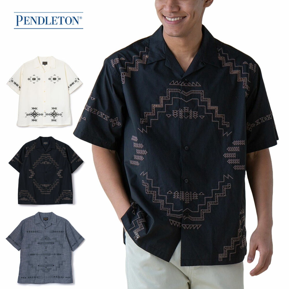 【今だけ3%OFFセール】ペンドルトン PENDLETON 半袖シャツ カットワーク オープンカラーシャツ 5275-0013【メンズ レディース 男女兼用 ユ...