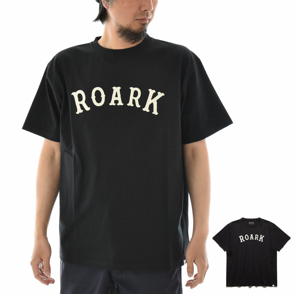 ロアーク リバイバル ROARK REVIVAL Tシャツ メディーバル ロゴ ファイン テック ドライTシャツ 半袖 抗菌 防臭 速乾 ロゴ メンズ ワイドボディ— 黒 ブラック MEDIEVAL LOGO FINE TECH DRY TEE RTJF921-BLK【サステナブル素材】