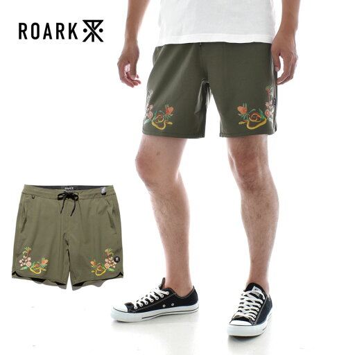 ロアーク リバイバル ROARK REVIVAL ボードショーツ サーフパンツ CHILLER SCALLOP RB481-MIL 【メンズ 水陸両用 ショーツ ショートパンツ ハーフパンツ 短パン 水着 海パン 緑 カーキ 花柄 蛇柄】 ロアーク リバイバル ROARK REVIVAL ボードショーツ サーフパンツ CHILLER SCALLOP RB481-MIL 【メンズ 水陸両用 ショーツ ショートパンツ ハーフパンツ 短パン 水着 海パン 緑 カーキ 花柄 蛇柄】