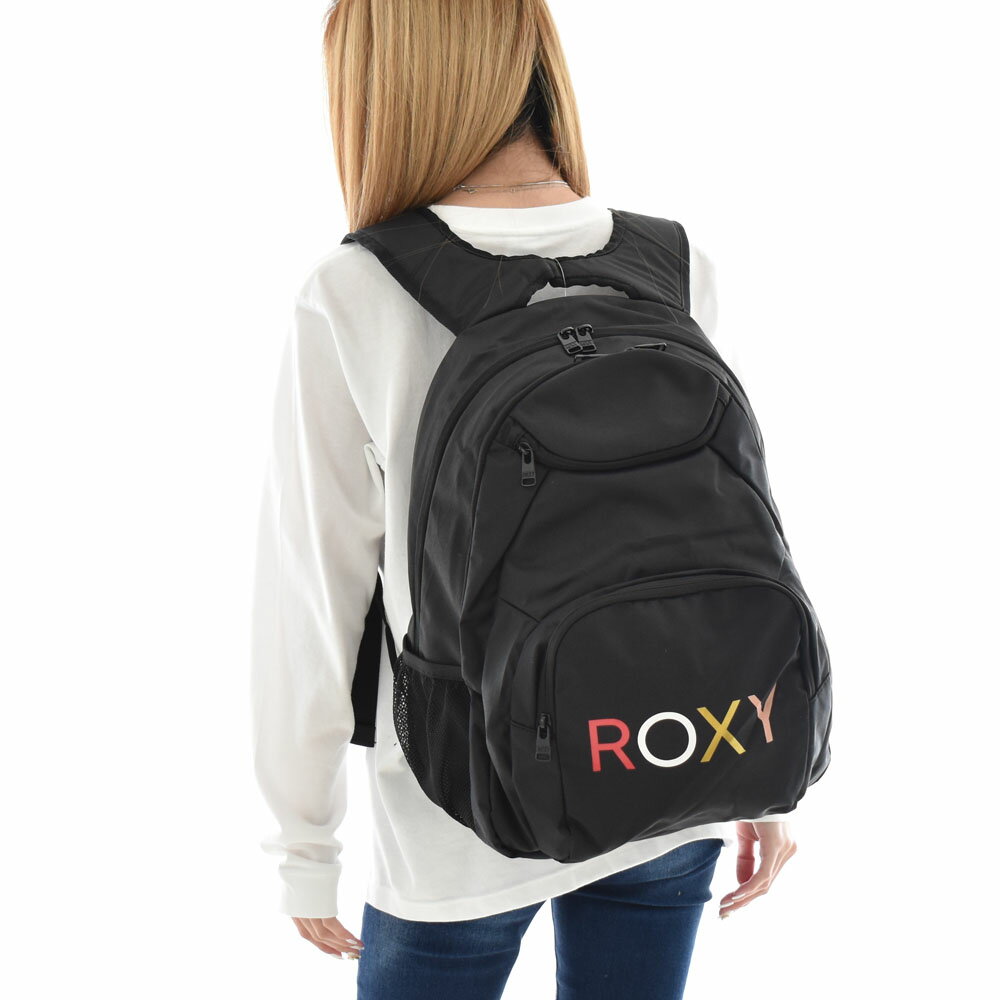 【11%OFFセール】ロキシー ROXY バッグ リュック バックパック デイパック ザック レディース スポーツ 通勤 通学 ジム フィットネス ヨガ サーフィン スノーボード 横乗り 黒 ブラック SHADOW SWELL LOGO ERJBP04357【サステナブル素材】【リサイクル素材】