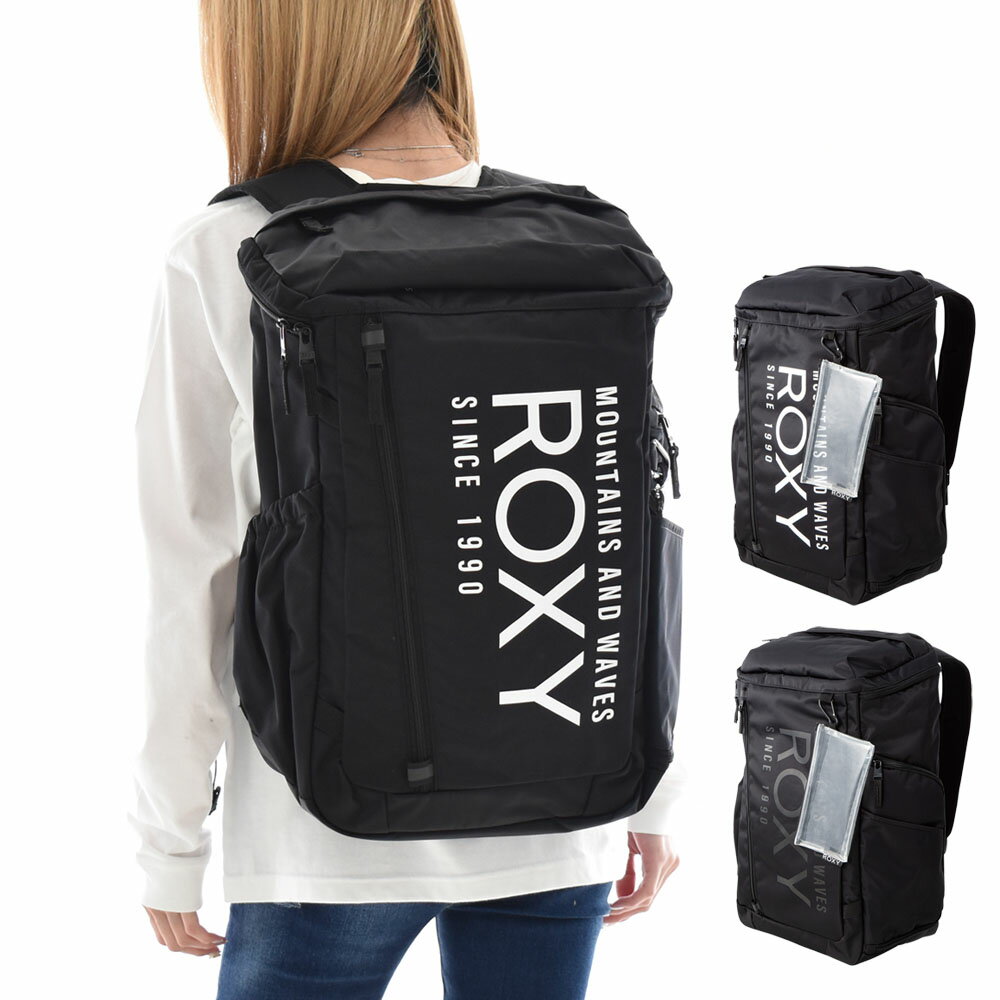 ロキシー ROXY バッグ リュック 撥水 バックパック デイパック ザック レディース スポーツ 通勤 通学 ジム フィットネス ヨガ サーフィン スノーボード 横乗り 黒 ブラック ENJOY EVERY DAY RBG221307【サステナブル素材】【リサイクル素材】