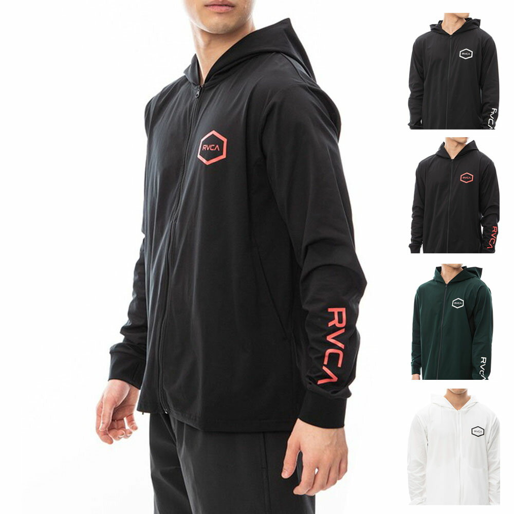【今だけ10%OFFセール】ルーカ ルカ RVCA ラッシュガード ヘックス ロングスリーブ フーディー ジップアップパーカー HEX LS SURF HOODIE BE041800【メンズ 男性用】【クイックドライUVプロテクション UPF50 紫外線対策 日焼け防止 サーフィン 海水浴 プール】のサムネイル