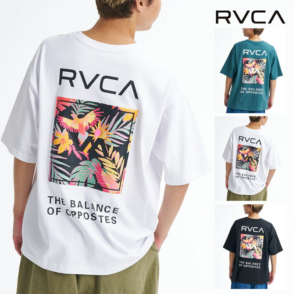 乐天商城 - ルーカ ルカ rvca Tシャツ 半袖 PARADAISE BOX SS BG041201【メンズ レディース 男女兼用 ユニセックス バックプリント ボックスロゴ 刺繍ロゴ アロハ柄 ルーズフィット サーフィン サーフスタイル】