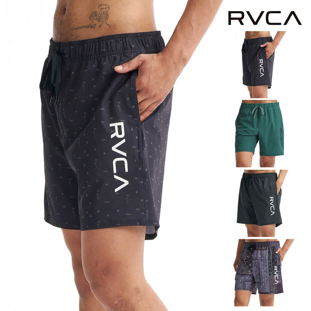 乐天商城 - 【今だけ最大20%OFFセール】ルーカ ルカ rvca ボードショーツ 水着 ELASTIC BS BG041501【メンズ S M L 水陸両用 17インチ ショート丈 海パン サーフパンツ ロゴプリント 総柄 ストレッチ ヒップポケット サーフィン プール 黒】