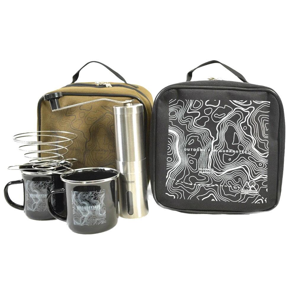 5050WORKSHOP フィフティフィフティワークショップ ポータブルコーヒーセット PORTABLECOFFEESET ポーチ コーヒーミル ドリッパー付き ハンドドリップ トラベルポーチ サーフィン アウトドア キャンプ スノーボード 釣り