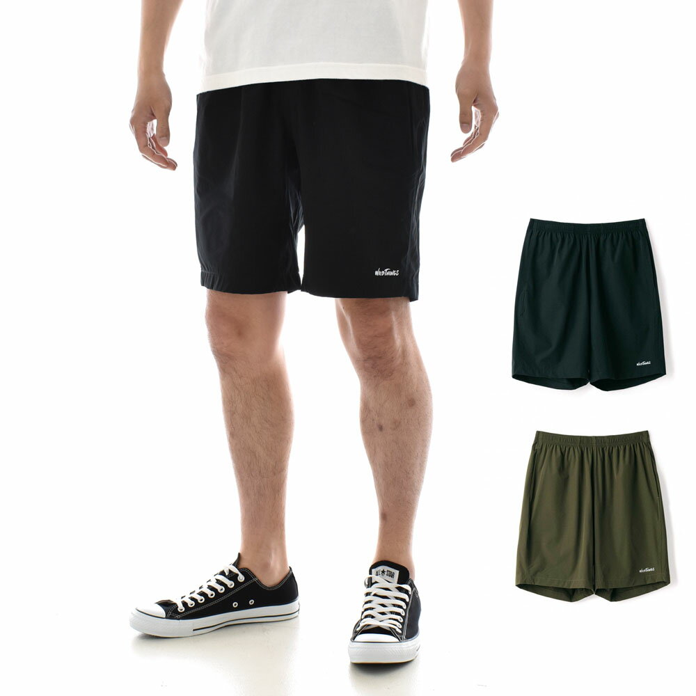 【ポッキリセール】【今だけ27%OFFセール】ワイルドシングス WILD THINGS パンツ エラスティックナイロン ベース ショーツ 短パン ハーフパンツ ナイロンパンツ アウトドア 水陸両用 メンズ レディース ブラック オリーブ アウトドア Elastic Nylon Base Shorts WT23026AD