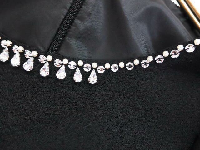 Apuweiser-riche/アプワイザー・リッシェ/トップス/ブラック/ビジュー/Mサイズ/きれいめ/レディース/メール便可【中古】