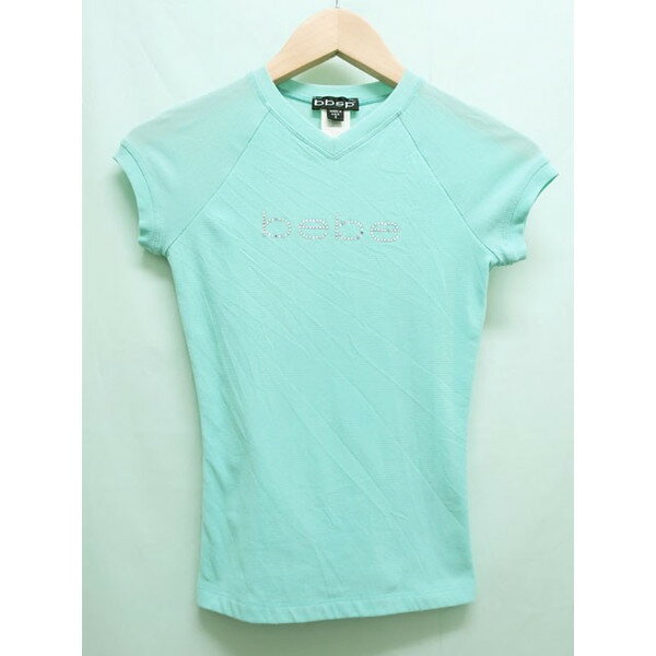 bbsp/ビービ—エスピー/トップス/Tシャツ/VネックTシャツ/ストーン付Tシャツ/水色/Sサイズ/メール便可【中古】
