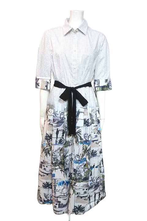 【中古】【美品】GRACE CLASS グレースクラス ワンピース レディース ペイサージュプリントシャツワンピース 38
