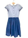 【中古】KUMIKYOKU キミキョク 子供服 キッズ ワンピース ブルー ストライプ 女の子 150cm(4)