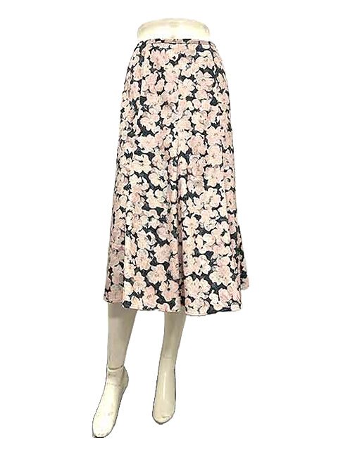 樂天商城 - 【中古】MICHEL KLEIN ミッシェルクラン スカート レディース 花柄 ピンク×ブラック サイズ36