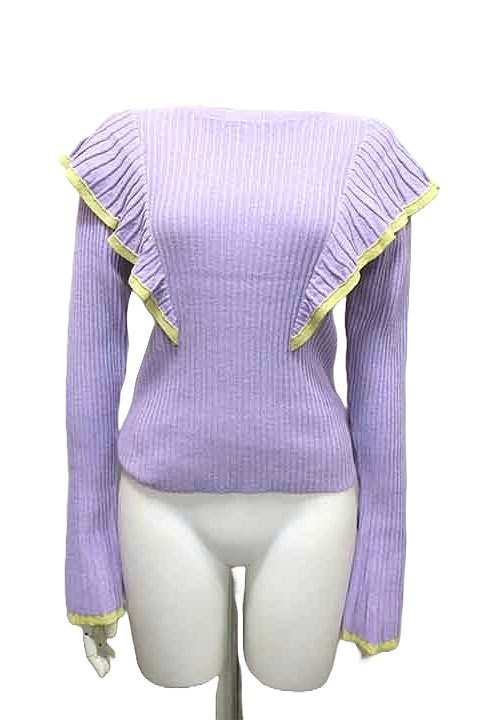樂天商城 - 【未使用】【新古品】MADEMOISELLE ROPE マドモアゼル ロペ トップス レディース ラメフリルリブニットプルオーバー GWM41780 サイズ38