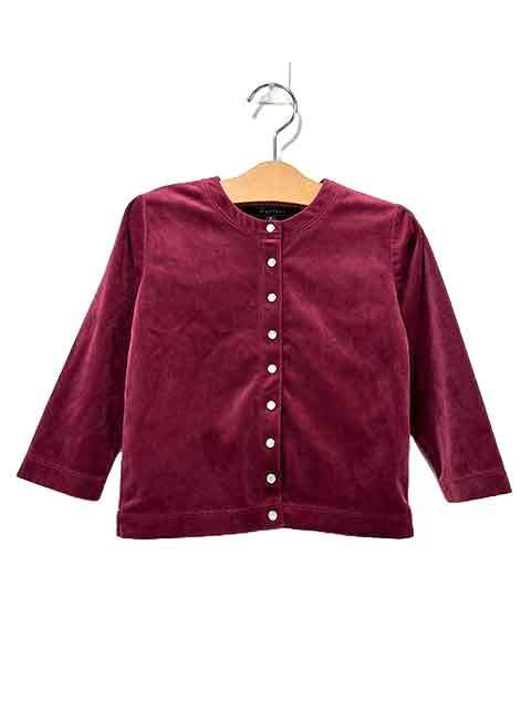 Rakuten - 【中古】agnes b. ENFANT アニエスベー アンファン 子供服 キッズ トップス カーディガン エンジ ベロア 女の子 4ans
