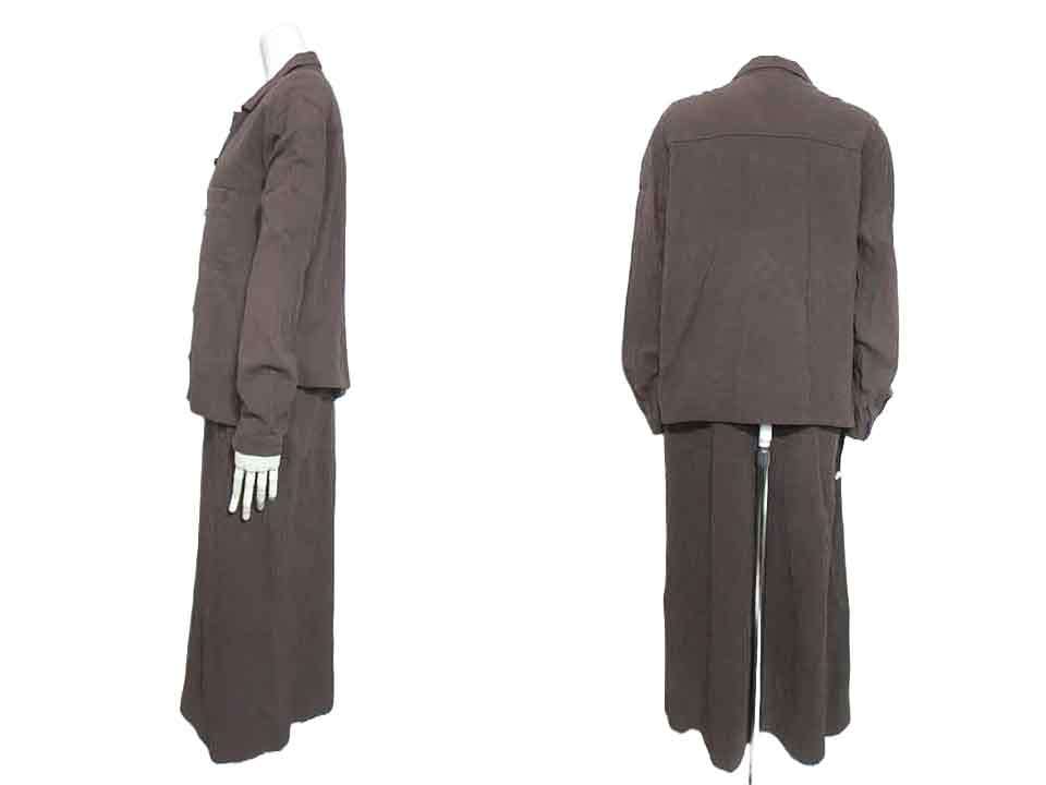 【中古】Cotton House Aya　コットンハウス アヤ　スーツ　ブラウン　M　日本製　春夏