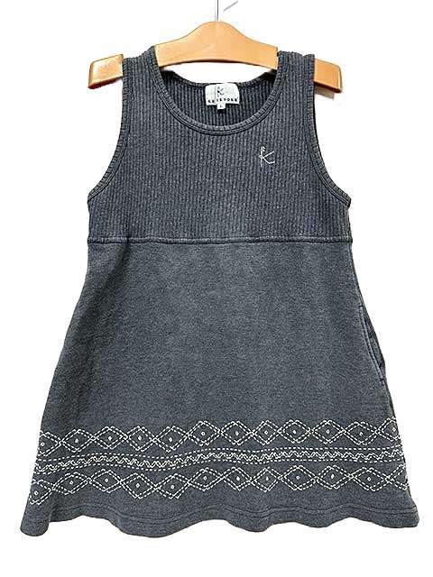 【中古】KUMIKYOKU クミキョク 子供服 キッズ ワンピース ノースリーブ グレー 女の子 Lサイズ 120～130