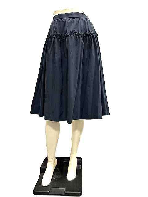 Rakuten - 【中古】TO　BE CHIC　トゥービーシック　ネイビー　フレアスカート　40サイズ　11号　Lサイズ　 日本製