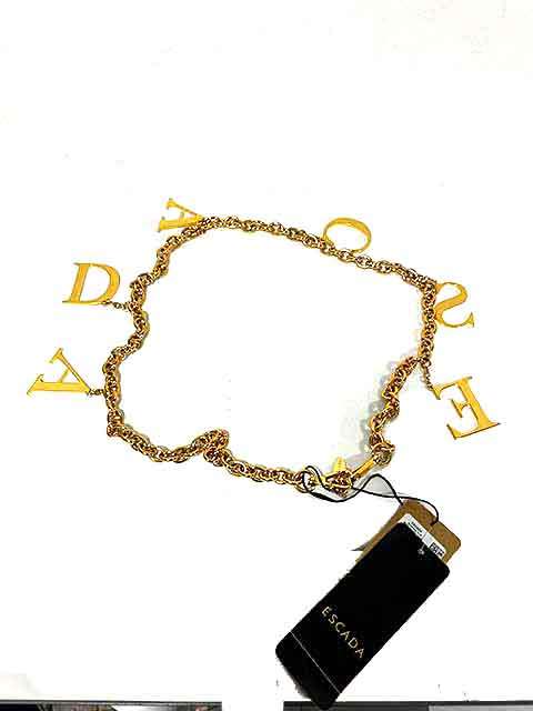 【新古品】【未使用品】ESCADA エスカーダ 小物 ネックレス バックチャーム ロゴ チェーン ゴールド色 レディース