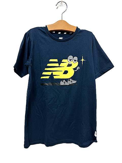 【中古】new balance ニューバランス 子供服 キッズ トップス Tシャツ 半袖 ネイビー 150cm