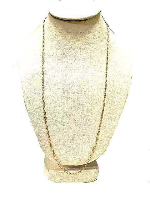 【中古】【美品】　TIFFANY＆Co. ティファニー 750YG オーバルリンクチェーン ネックレス イエローゴールド　61センチ　約3.8g