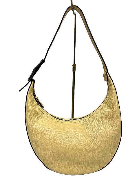 LONGCHAMP ) ハンドバッグ レザー - 【中古】【美品】LONGCHAMP ロンシャン バッグ ル ロゾ エッセンシャル S ホーボーバッグ イエロー系 レザー