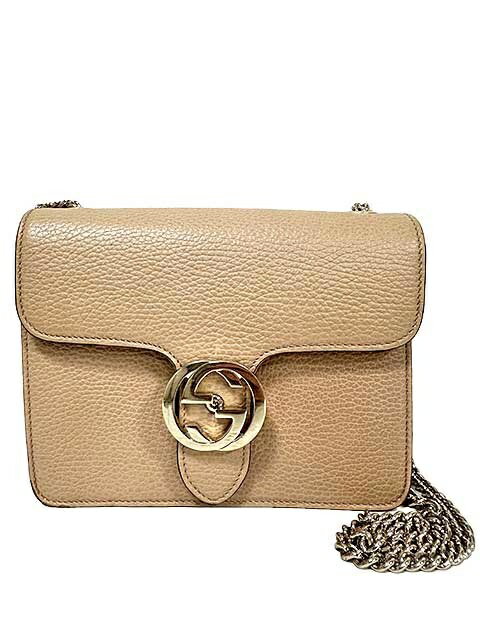 Rakuten - 【中古】GUCCI グッチ バッグ レディース ショルダーバッグ インターロッキングG レザー ベージュ 510304