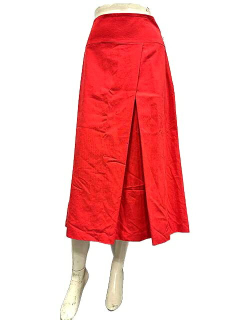 【中古】UNTITLED アンタイトル スカート レディース フレアスカート レッド系 日本製 サイズ44(4)