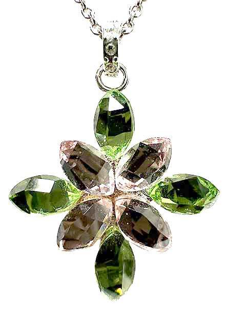 樂天商城 - 【中古】SWAROVSKI　スワロフスキー　ネックレス　アクセサリー　ピンク×グリーン